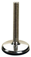 Sunnex - 3/4-10 Bolt Thread, 1.34" High Overall Hygienic Design Stud Mount Leveling Pad & Mount - 3,300 Max Lb Capacity, 3.94" Base Diam, 6" Thread Length - USA Tool & Supply