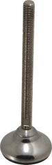 Sunnex - 1/2-13 Bolt Thread, 1.3" High Overall Hygienic Design Stud Mount Leveling Pad & Mount - 1,100 Max Lb Capacity, 2.36" Base Diam, 6" Thread Length - USA Tool & Supply