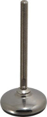 Sunnex - 1/2-13 Bolt Thread, 1.22" High Overall Hygienic Design Stud Mount Leveling Pad & Mount - 2,200 Max Lb Capacity, 3.15" Base Diam, 6" Thread Length - USA Tool & Supply