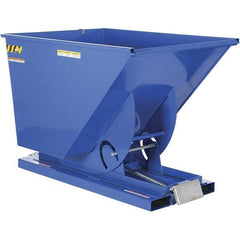 Vestil - 6,000 Lb Load Capacity, 1 1/2 Cu Yd, Steel Self-Dumping Hopper - 43-1/4" Wide x 69" Long x 52" High, Powder Coat Blue - USA Tool & Supply