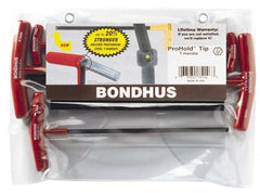 Bondhus - 5 Piece T-Handle Hex Key Set - USA Tool & Supply