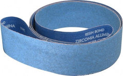 Norton - 3" Wide x 132" OAL, 60 Grit, Zirconia Alumina Abrasive Belt - Zirconia Alumina, Medium, Coated, Y Weighted Cloth Backing, Series R824 - USA Tool & Supply