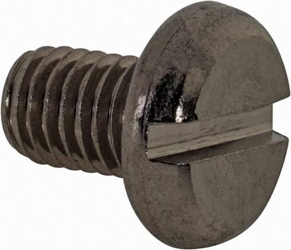 Value Collection - M8x1.25 Metric Coarse, 12mm Length Under Head Slotted Drive Machine Screw - Pan Head, Grade 18-8 & A2 Stainless Steel, Uncoated, Without Washer - USA Tool & Supply