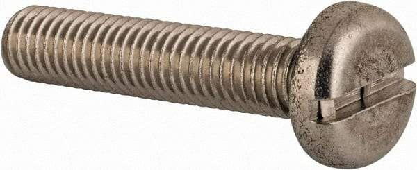 Value Collection - M8x1.25 Metric Coarse, 40mm Length Under Head Slotted Drive Machine Screw - Pan Head, Grade 18-8 & A2 Stainless Steel, Uncoated, Without Washer - USA Tool & Supply
