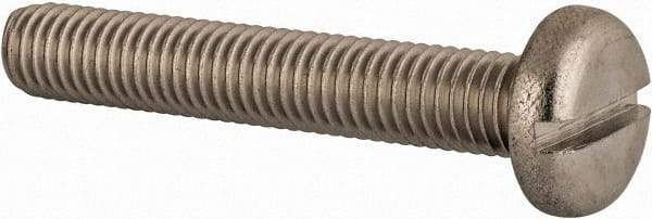 Value Collection - M8x1.25 Metric Coarse, 50mm Length Under Head Slotted Drive Machine Screw - Pan Head, Grade 18-8 & A2 Stainless Steel, Uncoated, Without Washer - USA Tool & Supply