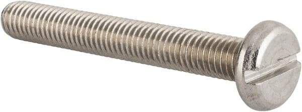 Value Collection - M8x1.25 Metric Coarse, 60mm Length Under Head Slotted Drive Machine Screw - Pan Head, Grade 18-8 & A2 Stainless Steel, Uncoated, Without Washer - USA Tool & Supply