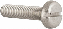 Value Collection - M10x1.50 Metric Coarse, 40mm Length Under Head Slotted Drive Machine Screw - Pan Head, Grade 18-8 & A2 Stainless Steel, Uncoated, Without Washer - USA Tool & Supply