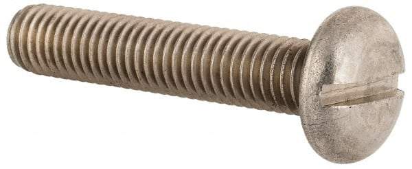 Value Collection - M10x1.50, 50mm Length Under Head Slotted Drive Machine Screw - Pan Head, Grade 18-8 & A2 Stainless Steel, Uncoated, Without Washer - USA Tool & Supply