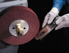 3M - 14" Diam, 2" Face Width, 8" Center Hole, Medium Grade, Aluminum Oxide Deburring Wheel - Convolute, Medium Density 5 Grade, 2,550 RPM - USA Tool & Supply