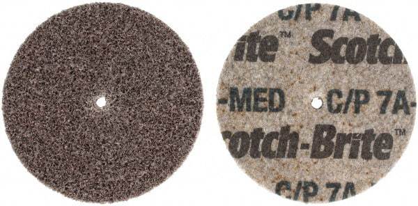 3M - 2" Diam, 1/8" Face Width, 1/8" Center Hole, Medium Grade, Aluminum Oxide Deburring Wheel - Unitized, Hard Density 7 Grade, 22,100 RPM - USA Tool & Supply