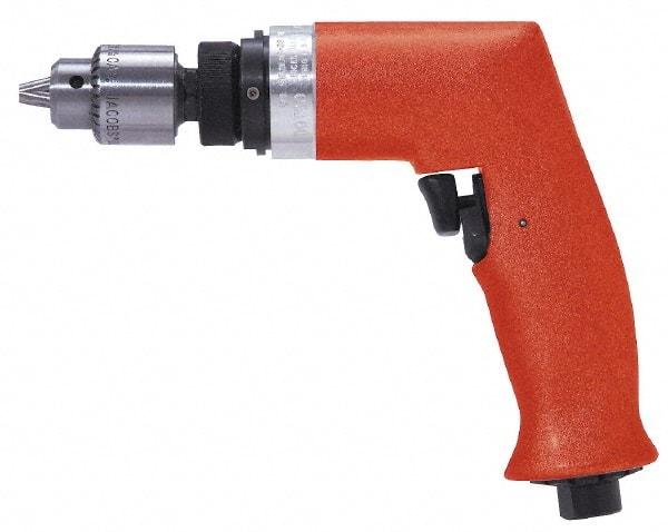 Dotco - 1/4" Keyed Chuck - Pistol Grip Handle, 5,200 RPM, 0.4 hp, 90 psi - USA Tool & Supply