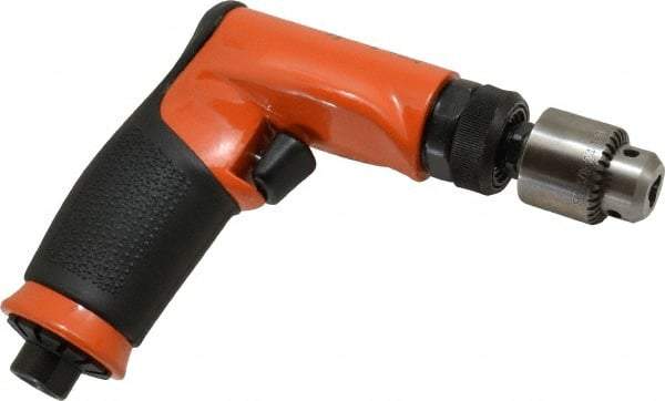 Dotco - 1/4" Keyed Chuck - Pistol Grip Handle, 3,800 RPM, 0.4 hp, 90 psi - USA Tool & Supply