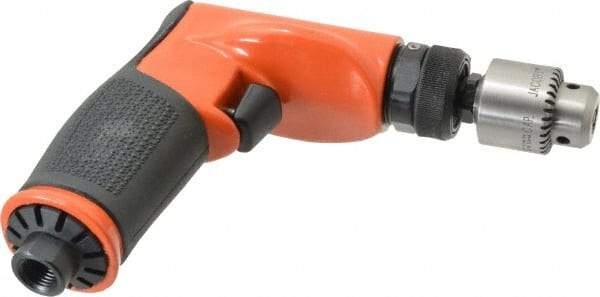 Dotco - 1/4" Keyed Chuck - Pistol Grip Handle, 3,200 RPM, 0.4 hp, 90 psi - USA Tool & Supply