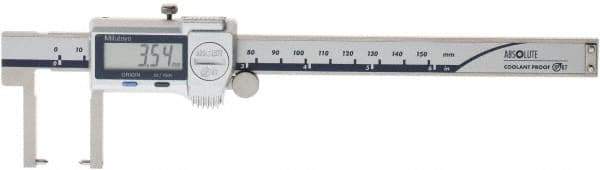 Mitutoyo - 0 to 150mm Range, 0.01mm Resolution, IP67 Electronic Caliper - Stainless Steel with 38mm Stainless Steel Jaws, 0.03mm Accuracy, SPC Output - USA Tool & Supply