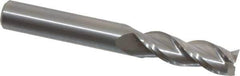 Kennametal - 3/8", 1-1/8" LOC, 3/8" Shank Diam, 3" OAL, 3 Flute, Solid Carbide Square End Mill - Single End, Uncoated, Spiral Flute, 35° Helix, Centercutting, Right Hand Cut, Right Hand Flute, Series AADE - USA Tool & Supply