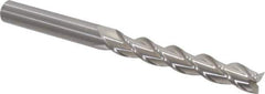 Kennametal - 1/2", 3-1/8" LOC, 1/2" Shank Diam, 6" OAL, 3 Flute, Solid Carbide Square End Mill - Single End, Uncoated, Spiral Flute, 35° Helix, Centercutting, Right Hand Cut, Right Hand Flute, Series AADE - USA Tool & Supply