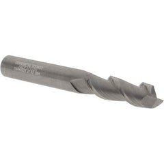Kennametal - 3/8", 1-1/8" LOC, 3/8" Shank Diam, 3" OAL, 2 Flute, Solid Carbide Square End Mill - Single End, Uncoated, Spiral Flute, 45° Helix, Centercutting, Right Hand Cut, Right Hand Flute, Series AADF - USA Tool & Supply
