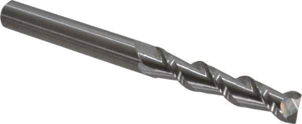 Kennametal - 3/8", 1-3/4" LOC, 3/8" Shank Diam, 4" OAL, 2 Flute, Solid Carbide Square End Mill - Single End, Uncoated, Spiral Flute, 45° Helix, Centercutting, Right Hand Cut, Right Hand Flute, Series AADF - USA Tool & Supply
