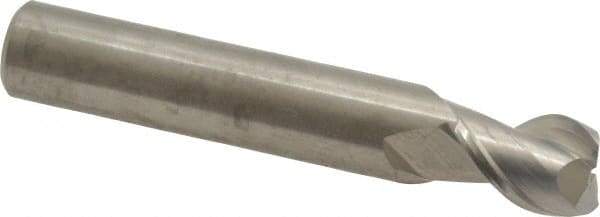 Kennametal - 1/2", 5/8" LOC, 1/2" Shank Diam, 3" OAL, 2 Flute, Solid Carbide Square End Mill - Single End, Uncoated, Spiral Flute, 45° Helix, Centercutting, Right Hand Cut, Right Hand Flute, Series AADF - USA Tool & Supply