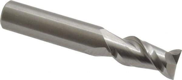 Kennametal - 1/2", 1" LOC, 1/2" Shank Diam, 3" OAL, 2 Flute, Solid Carbide Square End Mill - Single End, Uncoated, Spiral Flute, 45° Helix, Centercutting, Right Hand Cut, Right Hand Flute, Series AADF - USA Tool & Supply