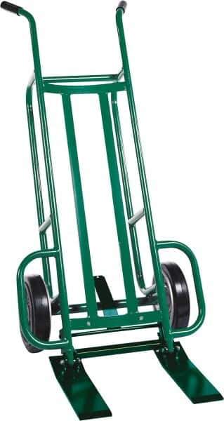 Valley Craft - 1,000 Lb Capacity 48" OAH Hand Truck - Dual Handle, Steel, Pneumatic Wheels - USA Tool & Supply