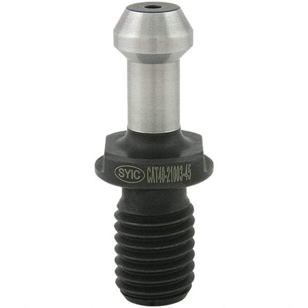 Techniks - CAT40 Taper, 5/8-11 Thread, 45° Angle Radius, Standard Retention Knob - 2-1/4" OAL, 0.59" Knob Diam - Exact Industrial Supply