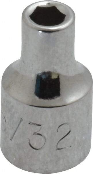 Proto - 5/32", 1/4" Drive, Standard Hand Socket - 6 Point, 7/8" OAL, Chrome Vanadium, Chrome Finish - USA Tool & Supply