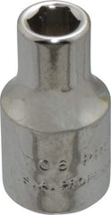 Proto - 3/16", 1/4" Drive, Standard Hand Socket - 6 Points, 7/8" OAL, Chrome Finish - USA Tool & Supply