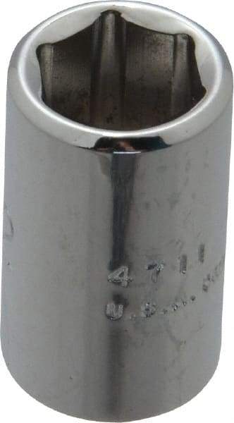 Proto - 11/32", 1/4" Drive, Standard Hand Socket - 6 Points, 7/8" OAL, Chrome Finish - USA Tool & Supply