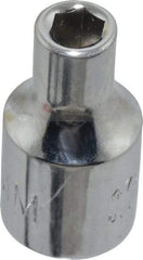 Proto - 1/4" Drive, Standard Hand Socket - 6 Points, 7/8" OAL, Chrome Finish - USA Tool & Supply