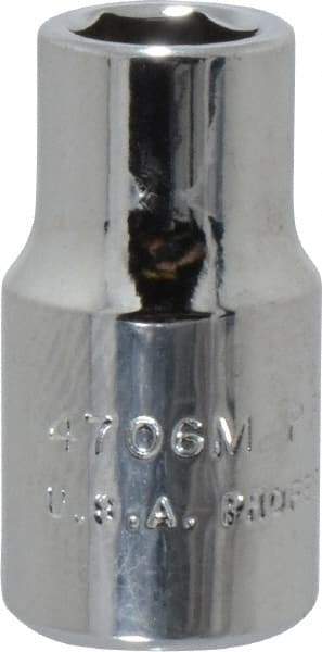 Proto - 1/4" Drive, Standard Hand Socket - 6 Points, 7/8" OAL, Chrome Finish - USA Tool & Supply