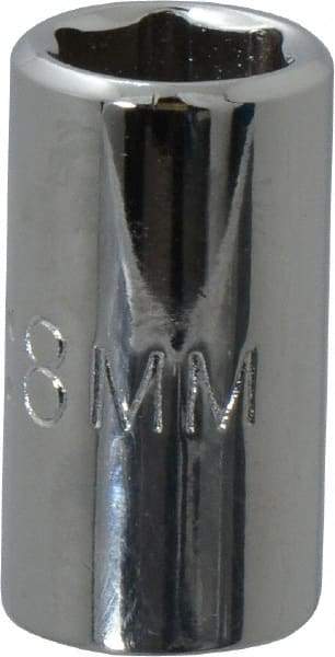 Proto - 1/4" Drive, Standard Hand Socket - 6 Points, 7/8" OAL, Chrome Vanadium, Chrome Finish - USA Tool & Supply