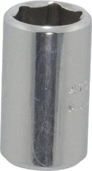 Proto - 1/4" Drive, Standard Hand Socket - 6 Points, 7/8" OAL, Chrome Finish - USA Tool & Supply