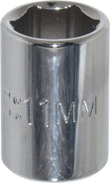 Proto - 7/16", 1/4" Drive, Standard Hand Socket - 6 Points, 7/8" OAL, Chrome Finish - USA Tool & Supply