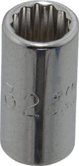 Proto - 9/32", 1/4" Drive, Standard Hand Socket - 12 Points, 7/8" OAL, Chrome Finish - USA Tool & Supply