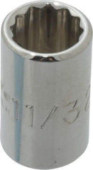 Proto - 11/32", 1/4" Drive, Standard Hand Socket - 12 Points, 7/8" OAL, Chrome Finish - USA Tool & Supply