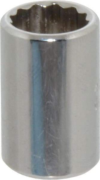Proto - 3/8", 1/4" Drive, Standard Hand Socket - 12 Points, 7/8" OAL, Chrome Finish - USA Tool & Supply
