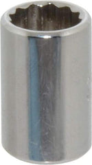 Proto - 3/8", 1/4" Drive, Standard Hand Socket - 12 Points, 7/8" OAL, Chrome Finish - USA Tool & Supply