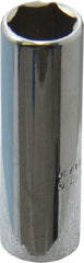 Proto - 7/16", 1/4" Drive, Deep Hand Socket - 6 Points, 2" OAL, Chrome Finish - USA Tool & Supply