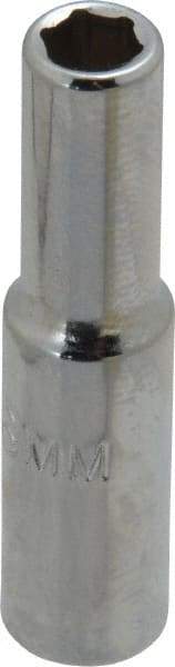 Proto - 1/4" Drive, Deep Hand Socket - 6 Points, 1-15/16" OAL, Chrome Finish - USA Tool & Supply