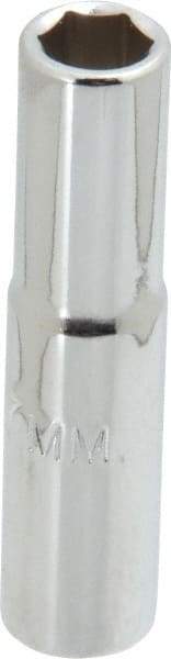 Proto - 1/4" Drive, Deep Hand Socket - 6 Points, 1-15/16" OAL, Chrome Finish - USA Tool & Supply