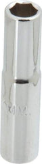 Proto - 1/4" Drive, Deep Hand Socket - 6 Points, 1-15/16" OAL, Chrome Finish - USA Tool & Supply