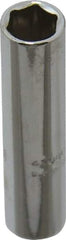 Proto - 1/4" Drive, Deep Hand Socket - 6 Points, 1-15/16" OAL, Chrome Finish - USA Tool & Supply