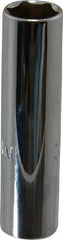 Proto - 1/4" Drive, Deep Hand Socket - 6 Points, 1-15/16" OAL, Chrome Finish - USA Tool & Supply