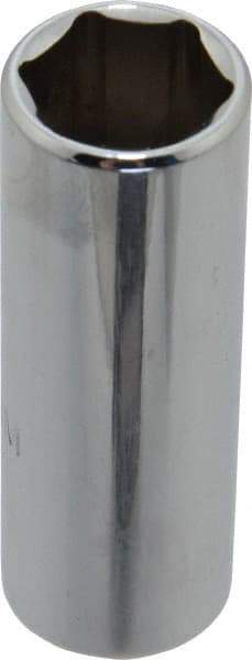 Proto - 1/4" Drive, Deep Hand Socket - 6 Points, 1-15/16" OAL, Chrome Finish - USA Tool & Supply