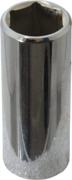 Proto - 1/4" Drive, Deep Hand Socket - 6 Points, 1-15/16" OAL, Chrome Vanadium, Chrome Finish - USA Tool & Supply