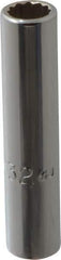 Proto - 9/32", 1/4" Drive, Deep Hand Socket - 12 Points, 2" OAL, Chrome Finish - USA Tool & Supply