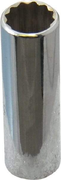 Proto - 7/16", 1/4" Drive, Deep Hand Socket - 12 Points, 2" OAL, Chrome Finish - USA Tool & Supply