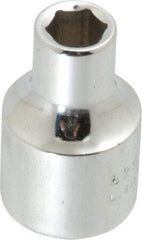 Proto - 1/4", 3/8" Drive, Standard Hand Socket - 6 Points, 1-3/32" OAL, Chrome Finish - USA Tool & Supply