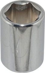 Proto - 9/16", 3/8" Drive, Standard Hand Socket - 6 Points, 1-1/8" OAL, Chrome Finish - USA Tool & Supply